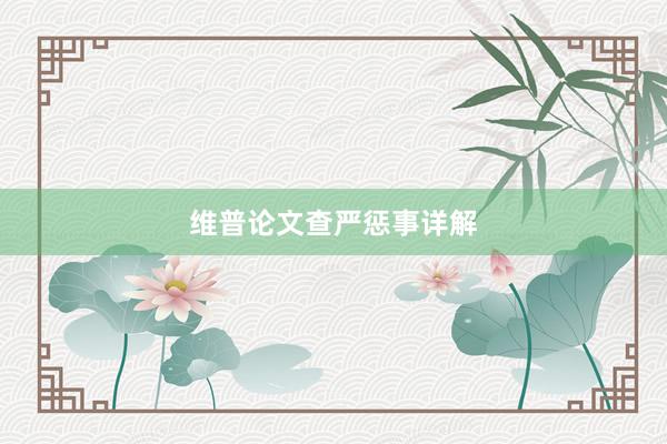 维普论文查严惩事详解